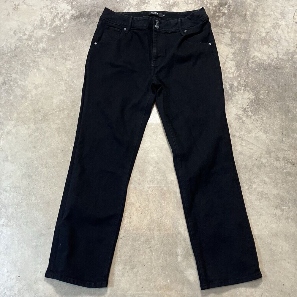 Hudson Jeans Womens 12 Black High Rise Straight Leg Ankle Cotton Blend
